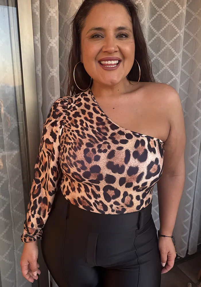 Body un hombro manga globo