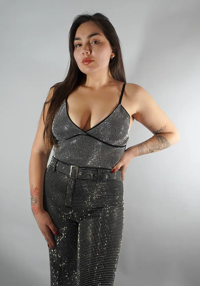 Crop Brillo Escote V